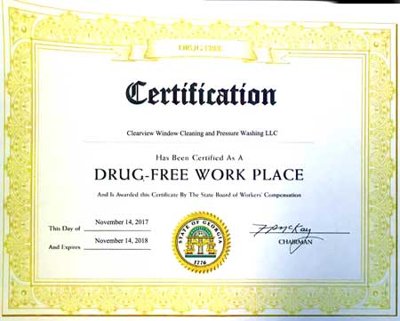 Drug Free Cerfificate